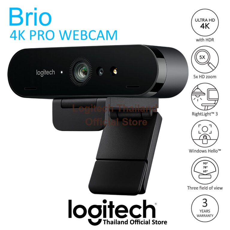Logitech BRIO Webcam กล้องเว็บแคม 4K Ultra HD พร้อมด้วย RightLight™ 3 ...